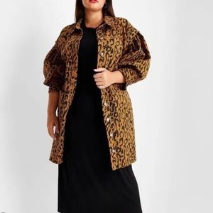 Leopard Print Trench Coat Dress 16/18